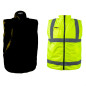 Ärmellose Arbeitsweste, beidseitig tragbar, eine Seite reflektierend, gelb, Größe XL/56.