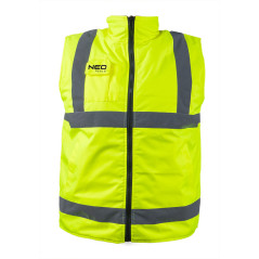 Ärmellose Arbeitsweste, beidseitig, eine Seite reflektierend, gelb, Größe XXL/58.