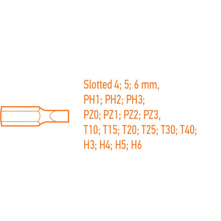 Ett set skruvmejslar och skruvbits, 37 stycken.