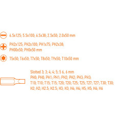 Ett set med skruvmejslar och skruvbits, 58 stycken.
