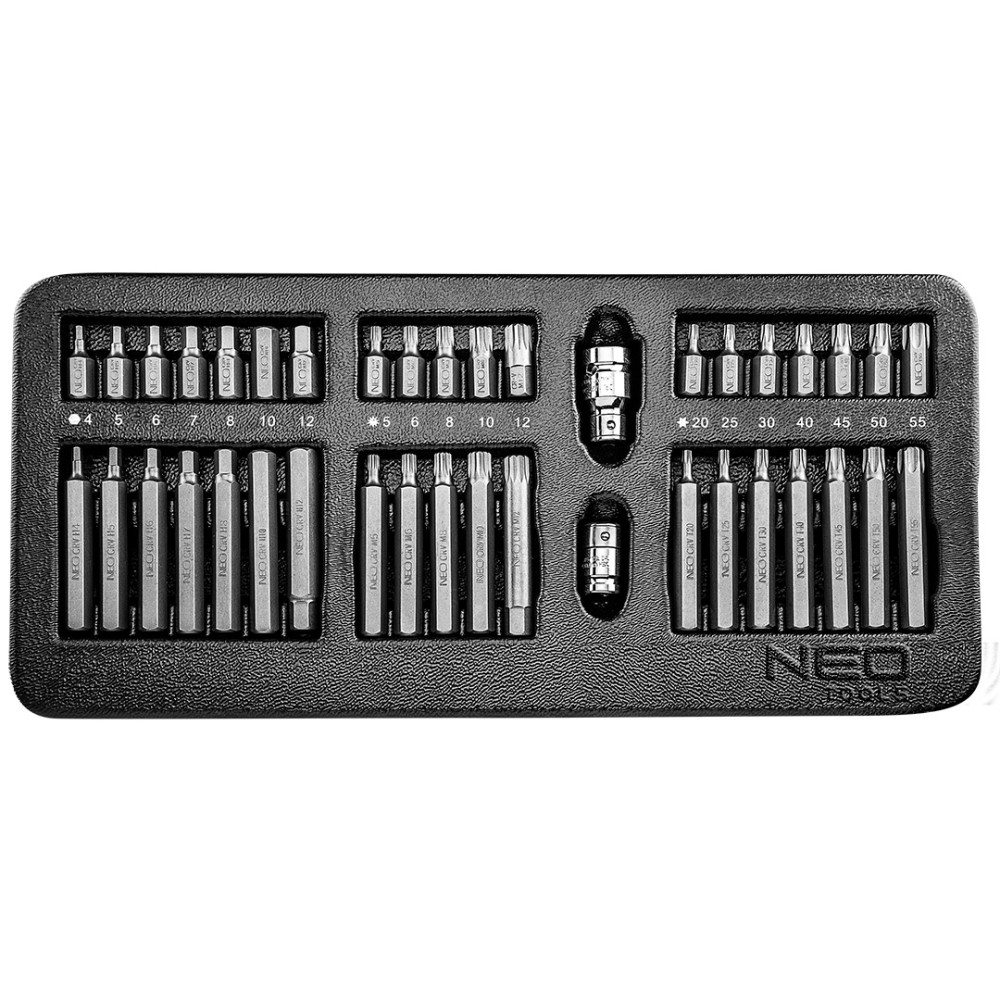 Bits set with screwdriver tips 30-75 mm, 40 pieces, insert Bits set with screwdriver tips 30-75 mm, 40 pieces, insert