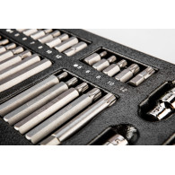 Bits set with screwdriver tips 30-75 mm, 40 pieces, insert