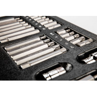Bits set with screwdriver tips 30-75 mm, 40 pieces, insert