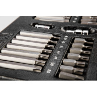 Bits set with screwdriver tips 30-75 mm, 40 pieces, insert