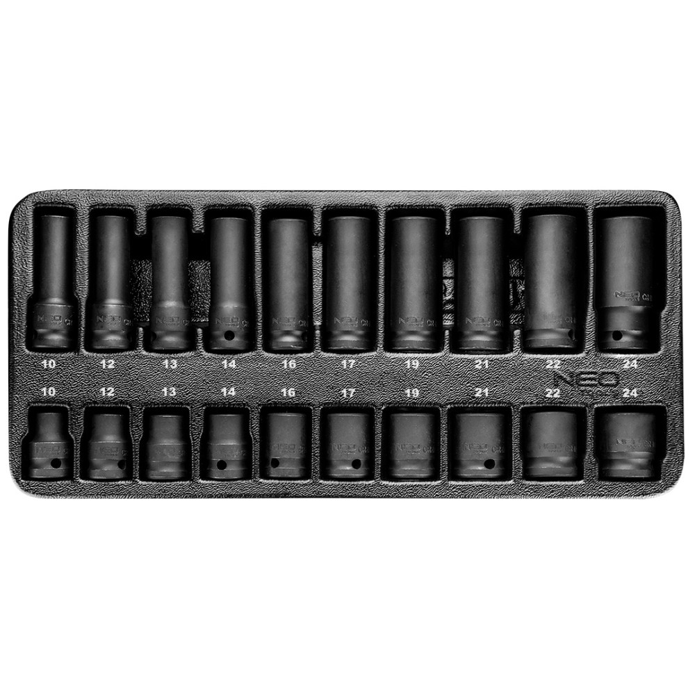 Hylsnyckelsats 1/2', 10-24 mm, 20 delar, insats Hylsnyckelsats 1/2', 10-24 mm, 20 delar, insats