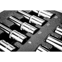 Förvaringssats med långa hylsor 1/2', 8-21 mm, 14 delar, insats