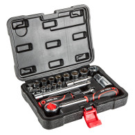 Set med hylsnycklar 1/4', 3/8', 20 st.