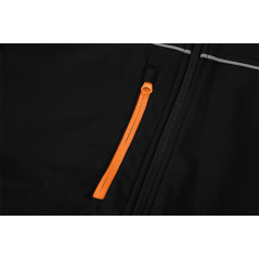 Arbetsväst i softshell-material, storlek XL.