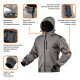 Arbetsjacka i softshell med avtagbar huva, storlek XL.