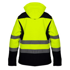 Arbetsjacka varning softshell med huva, gul, storlek L