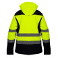 Arbetsjacka varningssignal softshell med huva, gul, storlek XXXL.