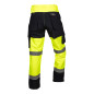 Arbetsbyxor varnings softshell, gula, storlek M
