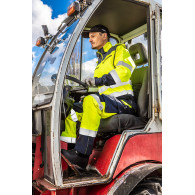 Spodnie robocze ostrzegawcze softshell, żółte, rozmiar XL