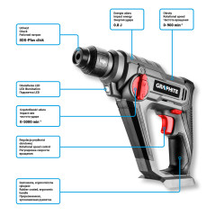 Slagborr med batteri SDS+ Energy+ 18V, Li-Ion/0.8J, utan batteri | HandlaSmidigt.se