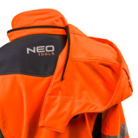Arbetsjacka varning softshell med huva, orange, storlek XL