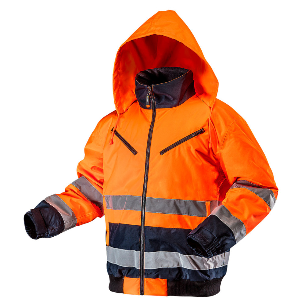 Arbetsjacka med varsel, fodrad, orange, storlek XL. Arbetsjacka med varsel, fodrad, orange, storlek XL.
