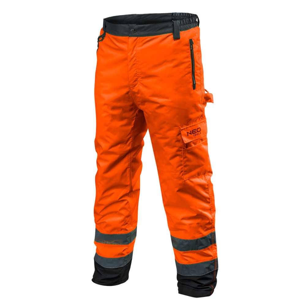 Arbetshängselbyxor varsel, fodrade, orange, storlek XXXL.