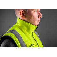 Ärmellose Arbeitsweste, beidseitig, eine Seite reflektierend, gelb, Größe XXXL/60.
