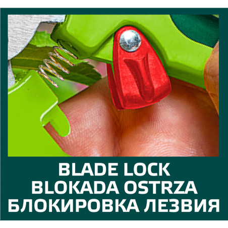 Trädgårdssax med smidda blad 190 mm, skärdiameter 10 mm.