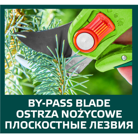 Trädgårdssax universal, justerbar avstånd, skärdiameter 12 mm.