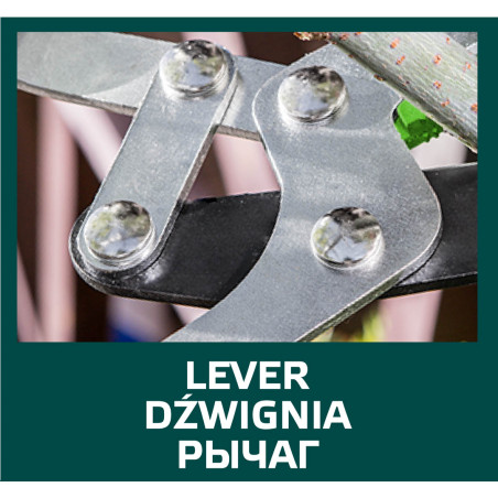 Beskärningssax med kolv 680 mm, skärdiameter 35 mm.