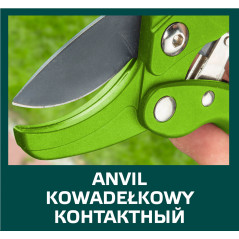 Trädgårdssax med smidda blad och ratt, skärkapacitet 20 mm.