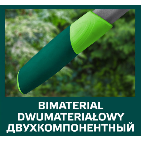 Beskärningssax med 520 mm skärblad, skärdiameter 30 mm, handtag av glasfiber.
