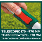 Beskärningssax med teleskopskaft 670 mm, skärdiameter 45 mm, aluminiumhandtag.