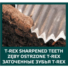 Spade med skarp klinga, trähandtag, T-Rex