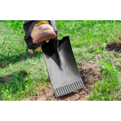 Spade, trähandtag, T-Rex