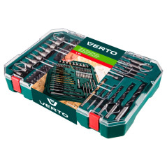 Ett set med 81 borr och bits, hylsor