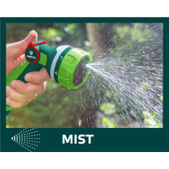 Spridarpistol med 7 funktioner och kontinuerlig justering av strålen.