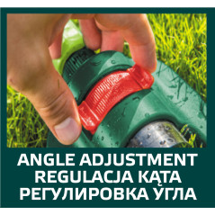 Spridare, bevattningsområde 12x18 m, 16 bevattningsmunstycken, nål för rengöring av munstycken.