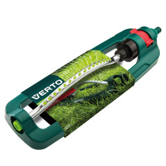 Oscillerande sprinkler, bevattningsyta 13x18 m, 16 bevattningsmunstycken, nål för att rensa munstycken.