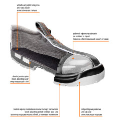 Arbetssandaler S1 SRC, läder, storlek 36