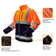 Fleecefodrad varseltröja, orange, storlek L