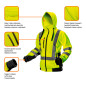 Arbetsjacka varning, gul, storlek XL