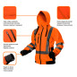Arbetsjacka varning, orange, storlek S