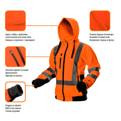 Arbetsjacka varning, orange, storlek XL