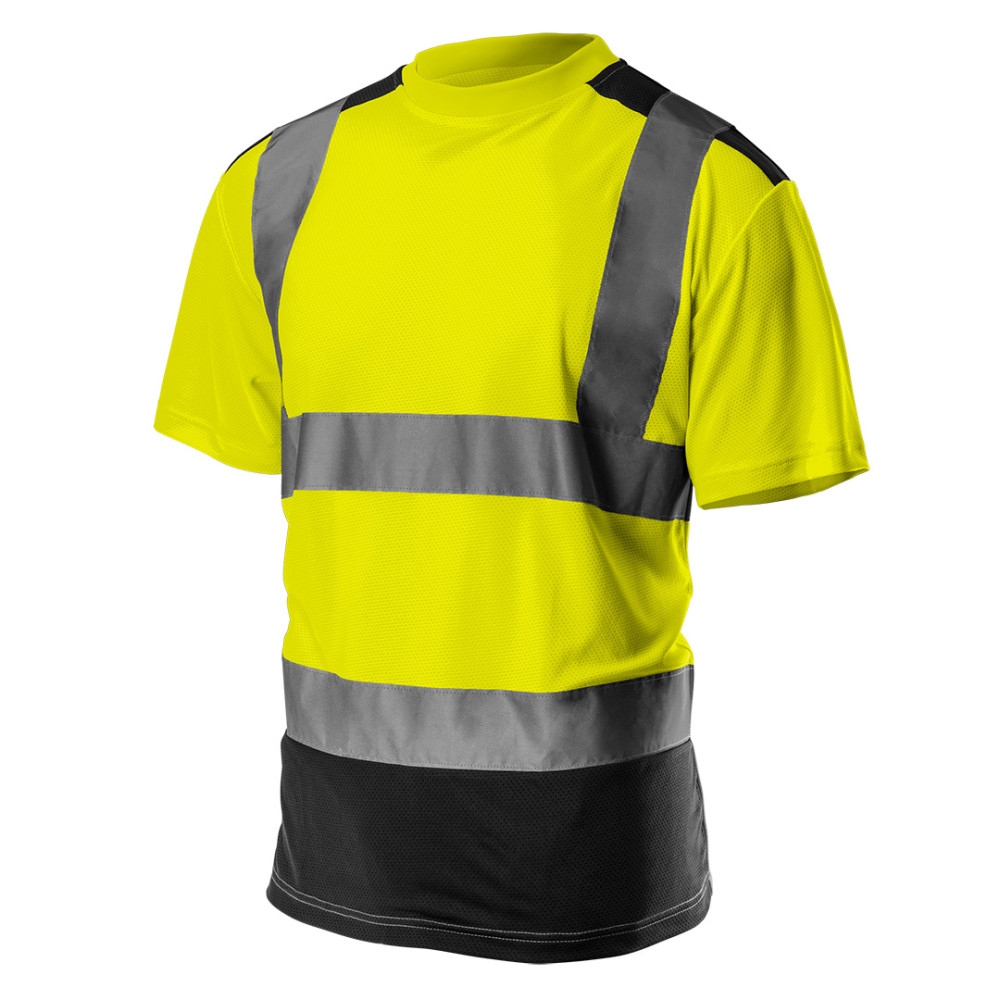 T-shirt ostrzegawczy, ciemny dół, żółty, rozmiar L T-shirt ostrzegawczy, ciemny dół, żółty, rozmiar L