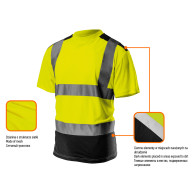 T-shirt ostrzegawczy, ciemny dół, żółty, rozmiar L