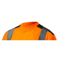 Varningströja, mörk botten, orange, storlek M