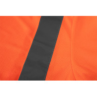 Varningströja, mörk botten, orange, storlek M