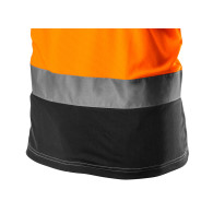 Varningströja, mörk botten, orange, storlek M