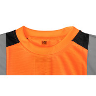 Varnings-T-shirt, mörk botten, orange, storlek L