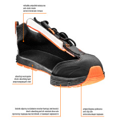 Arbetsskor O1, metallfria, storlek 43