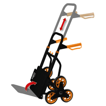 Transportvagn, trappvagn, hopfällbar, bärkapacitet 150 kg.