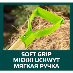 Universella gafflar med 4 tänder, trähandtag, handtag av plast.