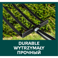 Gafflar för grävning 4 tänder trähandtag, handtag av plast.