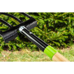 Gafflar för grävning 4 tänder trähandtag, handtag av plast.